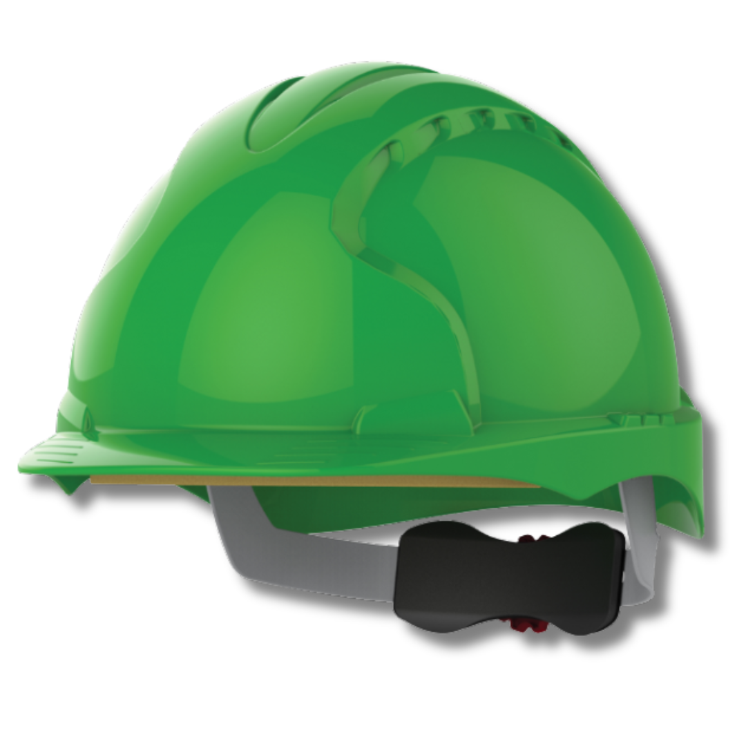 JSP 280 EV6151S CH 20 Short Brim Safety Helmet, HDPE Shell, 4 Pt Strap, Wheel Ratchet Adj